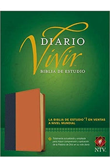 Biblia NTV de Estudio Diario Vivi Símil Piel Azul Café Claro