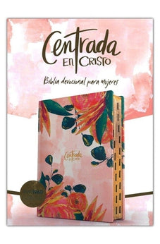 Image of Biblia RVR 1960 Devocional Centrada en Cristo Floral Símil Piel con Índice