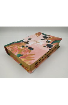 Biblia RVR 1960 Devocional Centrada en Cristo Floral Símil Piel con Índice