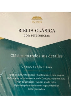 Image of Biblia RVR 1909 Clásica con Referencia Negro Símil Piel