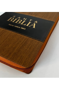 Image of Biblia RVR 1960 Letra Súper Gigante Madera con Cierre con Índice