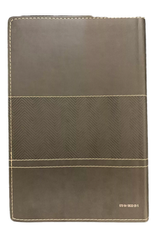 Image of Biblia RVR 2020 Letra Grande Piel Gris Franja