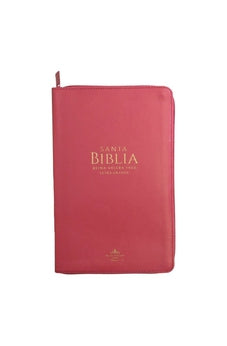 Image of Biblia RVR 1960 Letra Grande Tamaño Manual Símil Piel Fucsia con Cierre