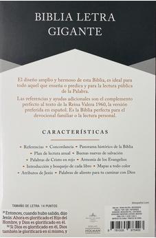 Biblia RVR 1960 Letra Gigante Piel Marrón con Índice