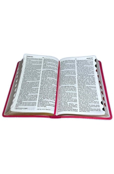 Biblia RVR 1960 Letra Grande Tamaño Manual Símil Piel Fucsia con Índice