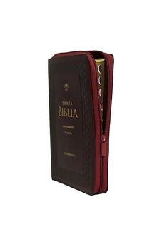 Image of Biblia RVR 1960 Letra Gigante Símil Piel Marrón Geomético con Índice con Cierre