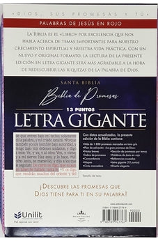 Image of Biblia RVR 1960 de Promesas Letra Gigante Lila Hojas Simil Piel con Cierre