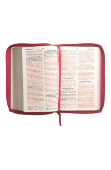 Image of Biblia RVR 1960 Letra Grande Tamaño Manual Símil Piel Fucsia con Cierre