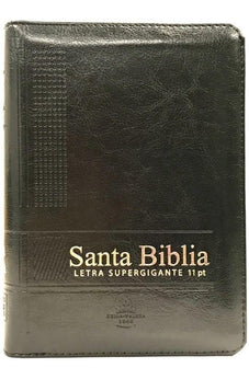 Biblia RVR 1960 Letra Grande 11 Puntos Compacta Palabras de Jesús en Rojo con Concordancia Rvr046Clsgipjrtiz Tapa Negra Canto Dorado Índice Cierre Guantes