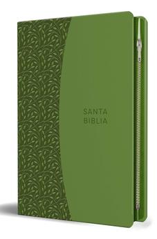 Image of Biblia RVR 1960 Letra Grande Símil Piel Verde con Cierre